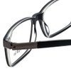 Close Up View of Big&Tall Designer Blue Light Block Glasses 14 Square Black Crystal Acetate 58mm
