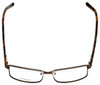 Top View of Big&Tall Designer Blue Light Blocking Glasses 15 in Matte Brown Men's Metal 60mm