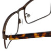 Close Up View of Big&Tall Designer Blue Light Blocking Glasses 15 in Matte Brown Men's Metal 60mm