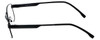 Side View of Big&Tall Designer Blue Light Blocking Glasses 16 in Mens Black Square Metal 59mm