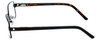 Side View of Big&Tall Designer Blue Light Blocking Glasses 1 in Black Rectangle Metal 60mm