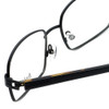 Close Up View of Big&Tall Designer Blue Light Blocking Glasses 1 in Black Rectangle Metal 60mm