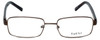 Front View of Big&Tall Designer Blue Light Blocking Glasses 1 in Brown Rectangle Metal 60mm