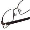 Close Up View of Big&Tall Designer Blue Light Blocking Glasses 1 in Brown Rectangle Metal 60mm