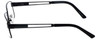 Side View of Big&Tall Designer Blue Light Blocking Glasses 6 in Matte Black Men's Metal 61mm