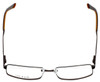 Top View of Big&Tall Designer Blue Light Blocking Glasses 6 in Matte Brown Men's Metal 61mm