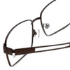 Close Up View of Big&Tall Designer Blue Light Blocking Glasses 6 in Matte Brown Men's Metal 61mm