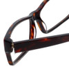 Close Up View of Big&Tall Designer Blue Light Blocking Glasses 9 in Unisex Tortoise Acetate 60mm