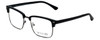 Side View of Calabria Viv Designer Blue Light Blocking Glasses Vivid-257 in Black 52mm Square