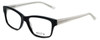 Profile View of Ecru Designer Blue Light Blocking Glasses Collins-036 in Black 53mm Square 53mm