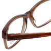 Close Up View of Ecru Designer Blue Light Blocking Glasses Collins-037 in Brown 53mm Square 53mm