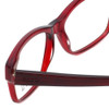 Close Up View of Ecru Designer Blue Light Blocking Glasses Collins-062 in Red 53mm Square 53mm
