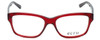 Front View of Ecru Designer Blue Light Blocking Glasses Collins-062 in Red 53mm Square 53mm