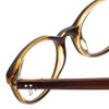 Close Up View of Ecru Designer Blue Light Blocking Glasses Daltrey-004 in Brown 50mm Cateye 50mm