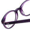 Close Up View of Ecru Designer Blue Light Blocking Glasses Daltrey-006 in Purple 50mm Oval 50mm