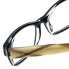 Close Up View of Ecru Designer Blue Light Blocking EyeGlasses Stefani-028 in Ink 50mm Unisex 50mm