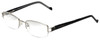 Profile View of Charriol Designer Blue Light Blocking Glasses PC7262-C5 in Black 52mm Oval 52mm