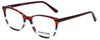 Profile View of Marie Claire Designer Blue Light Block Glasses MC6246-BST Bordeaux Stripe 53mm