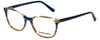 Profile View of Marie Claire Designer Blue Light Blocking Glasses MC6246-IST Indigo Stripe 53mm