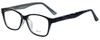 Profile View of Metro Designer Blue Light Blocking Glasses Metro-23-Black in Black 47mm Square