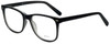 Profile View of Metro 35 Designer Blue Light Glasses in Black Matte Crystal Retro Acetate 53mm