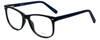 Profile View of Metro Designer Blue Light Glasses Metro-35-Black-Navy in Matte Black Navy 53mm