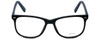 Front View of Metro Designer Blue Light Glasses Metro-35-Black-Navy in Matte Black Navy 53mm