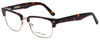 Profile View of Ernest Hemingway Designer Blue Light Blocking Glasses H4828 Gold Tortoise 53mm