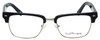 Front View of Ernest Hemingway Designer Blue Light Block Glasses H4828 Shiny Black Silver 53mm