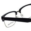 Close Up View of Ernest Hemingway Designer Blue Light Block Glasses H4828 Shiny Black Silver 53mm
