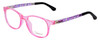 Profile View of NY Eye Enhance Kids Designer Blue Light Glasses EN4132 46mm Crystal Pink/Black