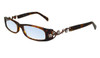 Profile View of Calabria 839 Dazzles Crystals Progressive Lens Blue Light Glasses in Tortoise