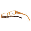 Close Up View of Calabria Designer Progressive Blue Light Glasses 815 Brown Ladies Rectangle 57mm