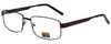 Profile View of Gotham Style Designer Progressive Lens Blue Light Glasses GS13 in Brown 58mm
