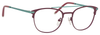 Front View of Ernest Hemingway H4832 Womens Progressive Blue Light Glasses Burgundy/Teal 49 mm