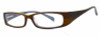 Profile View of Calabria Splash by Vivid 52 Designer Progressive Blue Light Glasses Brown Blue