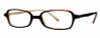 Profile View of Calabria Vivid 751 Designer Progressive Lens Blue Light Glasses Mocha Rectangle