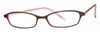 Profile View of Calabria Vivid 723 Designer Progressive Lens Blue Light Glasses in Black Pink