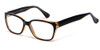 Profile View of Soho 118 Designer Progressive Lens Blue Light Blocking Glasses in Black-Brown