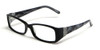 Profile View of Calabria Viv 4018 Designer Progressive Lens Blue Light Glasses in Black Marble