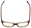 Top View of Ecru Designer Progressive Lens Blue Light Glasses Beck-004 in Brown 53mm Cateye