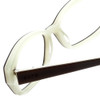 Close Up View of Ecru Designer Progressive Lens Blue Light Glasses Bowie-002 in Brown 50mm Cateye