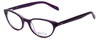 Profile View of Ecru Designer Progressive Lens Blue Light Glasses Daltrey-006 in Purple 50mm