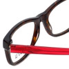 Close Up View of Ecru Designer Progressive Blue Light Glasses Morrison-051 in Tortoise-Red 51mm