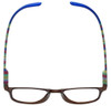 Top View of Calabria R771 Neck Hanging Designer Blue Light Blocking Glasses Oval Brown 58 mm