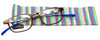 Front and Case View of Calabria R771 Neck Hanging Designer Blue Light Blocking Glasses Oval Brown 58 mm