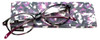 Front and Case View of Calabria R772 Designer Blue Light Block Glasses Purple Unisex Acetate Oval 49 mm