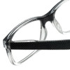 Close Up View of Calabria R125 Designer Blue Light Blocking Glasses Black Acetate Rectangle 53 mm