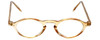 Front View of Calabria 4365 Oval Designer Blue Light Blocking Glasses in Champagne Gold 42 mm