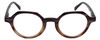 Front View of Calabria Elite Designer Blue Light Glasses Hexagon Round R207 46mm in Grey Black